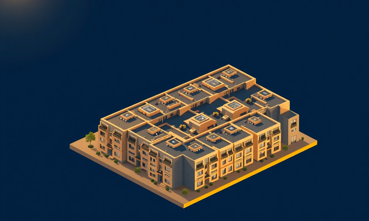 Denizli site ve apartman yönetimi için modern konut silueti illüstrasyonu