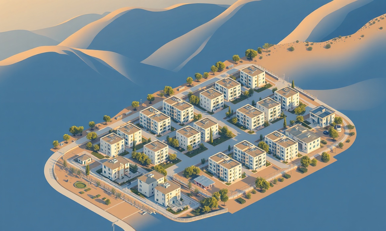Honaz Denizli ilçesinde apartman ve site yapılarını gösteren izometrik konut silueti çizimi