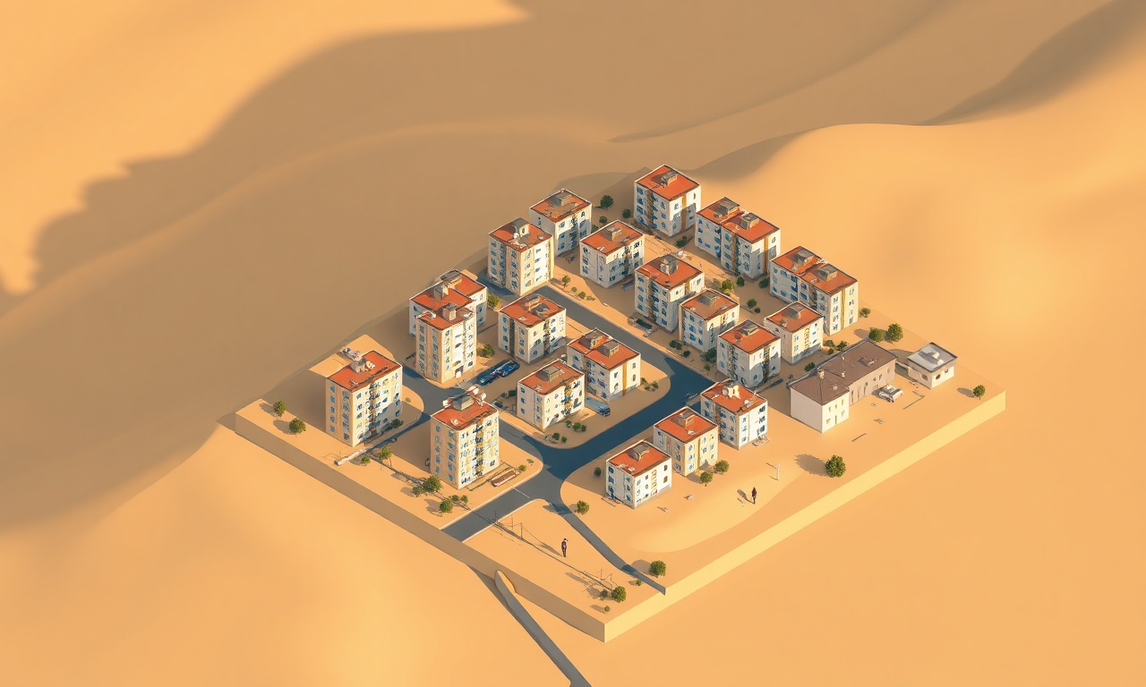 Lice ilçesi konut dokusu — apartman ve site bloklarının izometrik illüstrasyonu