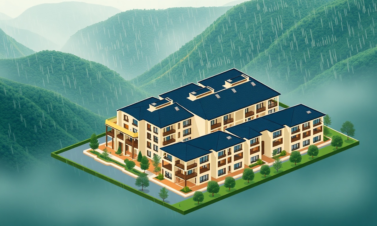 Düzce ilinde modern konut sitesi ve apartman yönetimi kavramsal illüstrasyonu