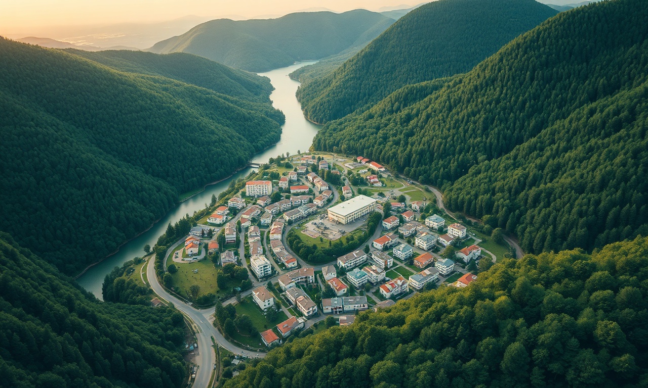 Golyaka ilçesinde yeşil vadideki konut dokusu ve apartman blokları — Düzce bölgesi site yönetimi rehberi
