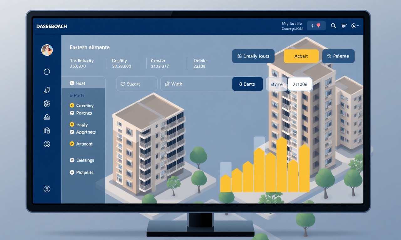 SiteYönetim yapay zeka destekli apartman yönetim platformunu temsil eden izometrik illüstrasyon