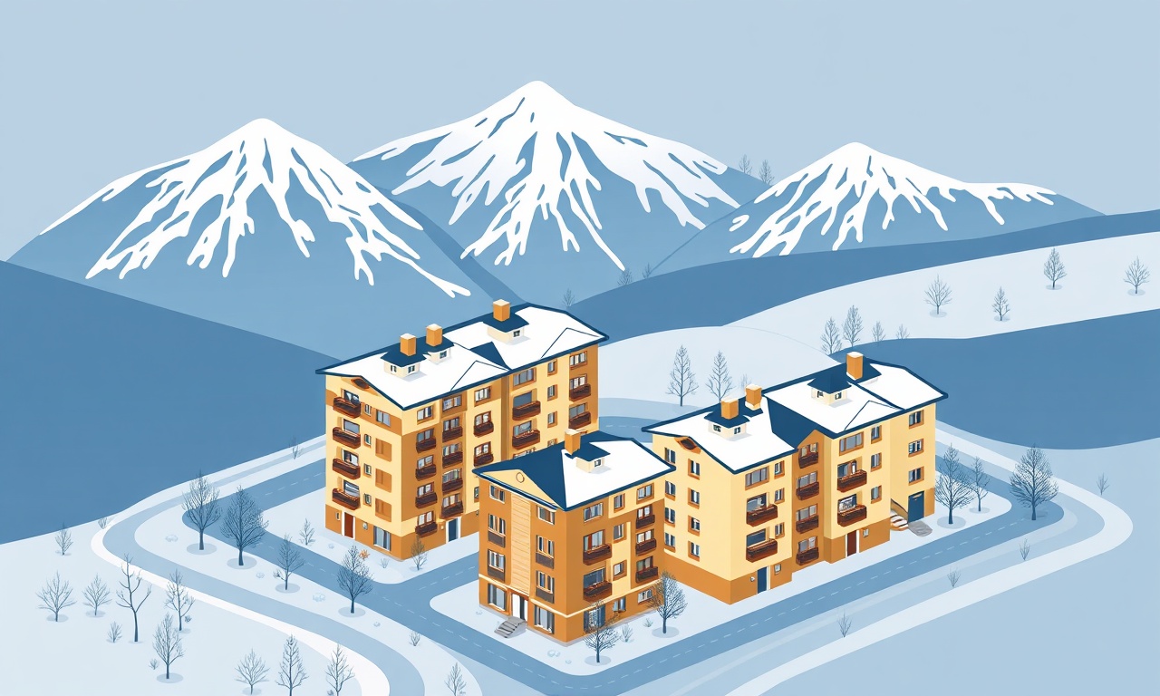 Otlukbeli ilçesinde kış manzarası önünde apartman binaları — Erzincan site yönetimi rehberi görseli
