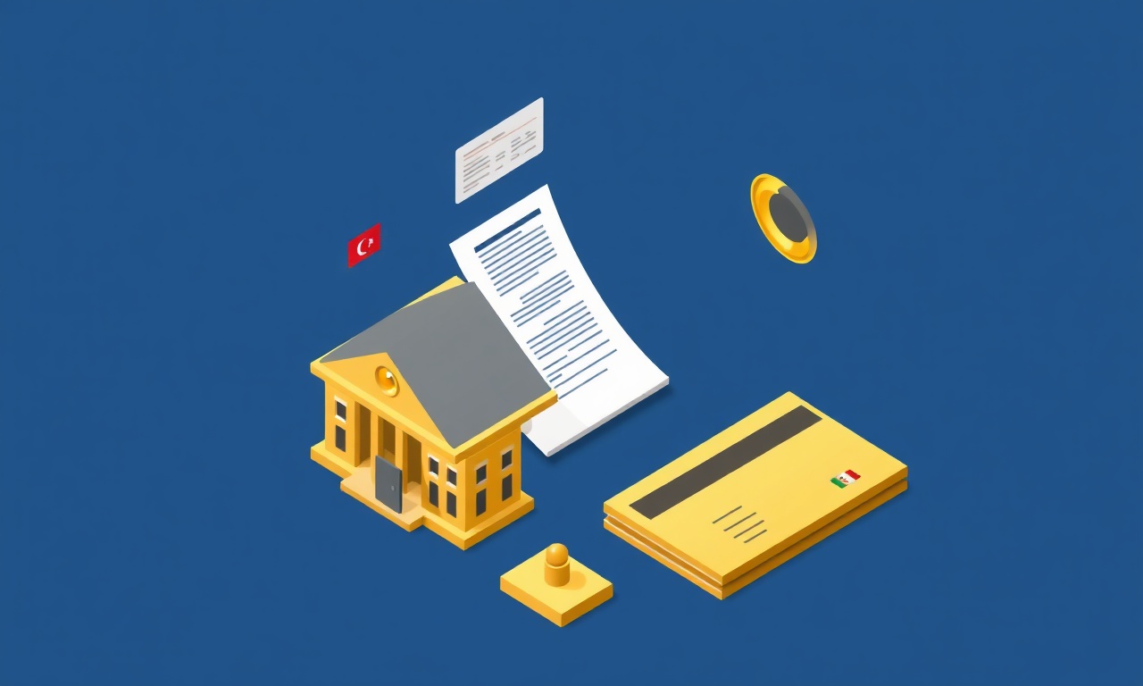 Site banka hesabı ve vergi numarası işlemlerini temsil eden izometrik belge ve klasör simgeli çizimde lacivert altın tonlar