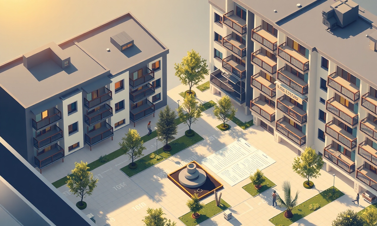 Gaziantep modern site ve apartman yönetimi konsept illüstrasyon