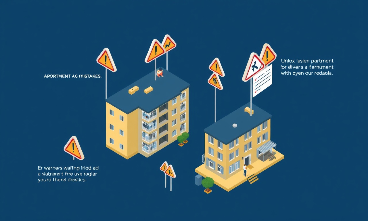 Yeni apartman yöneticilerinin sık yaptığı 7 hata izometrik uyarı görseli