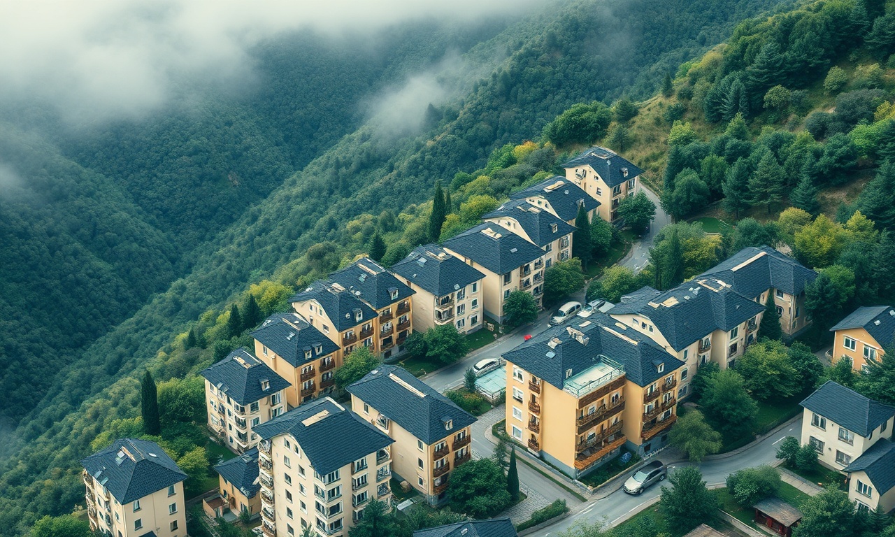 Kosee ilçesinde apartman binaları ve yeşil Karadeniz ormanları — site yönetimi rehberi kapak görseli