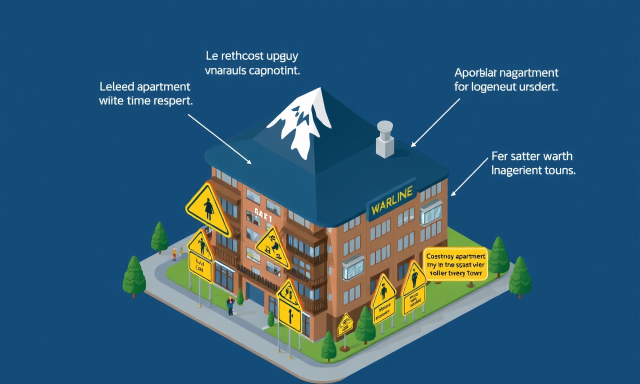Yeni apartman yöneticisi sık yapılan hatalar uyarı sahnesi, izometrik illüstrasyon