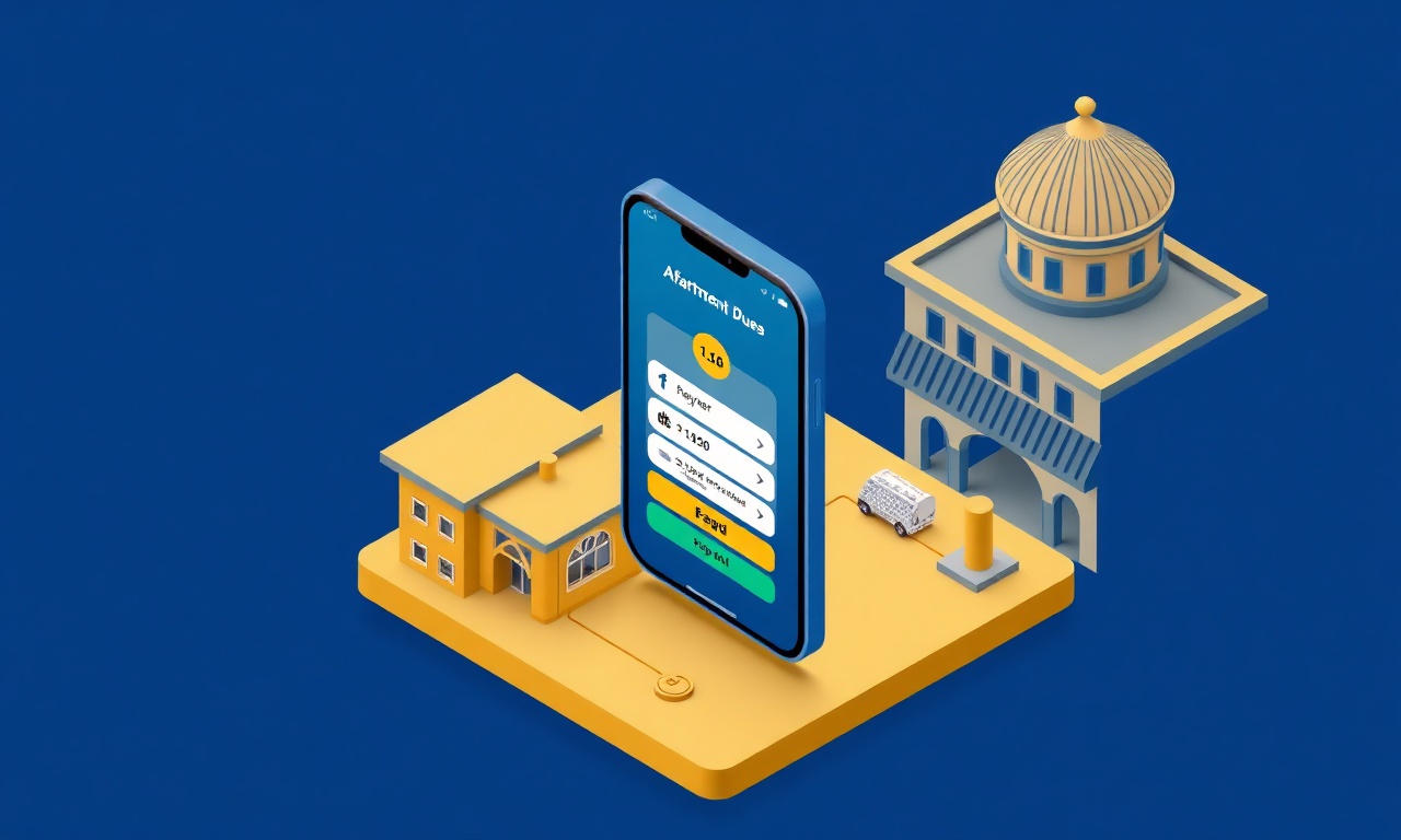 Semdinli apartman aidat tahsilatı ve online ödeme süreci, izometrik illüstrasyon