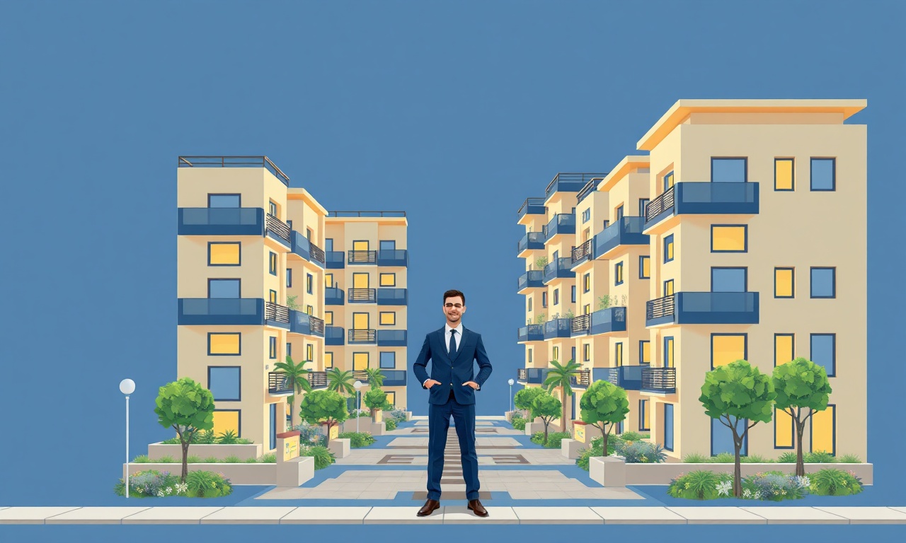Arsuz Hatay apartman yönetimi başlangıç illüstrasyonu, lacivert altın renk paleti