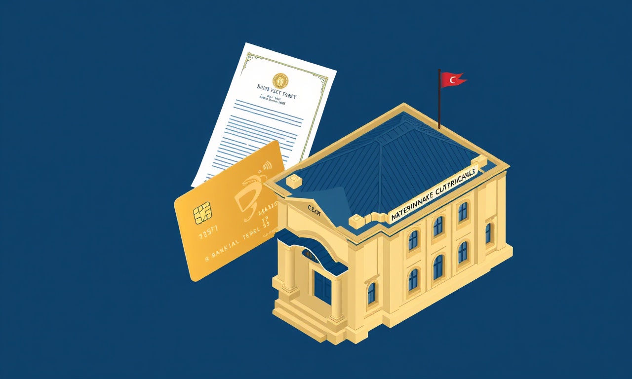 Site yönetimi vergi numarası ve banka hesabı işlemlerini simgeleyen resmi evrak illüstrasyonu