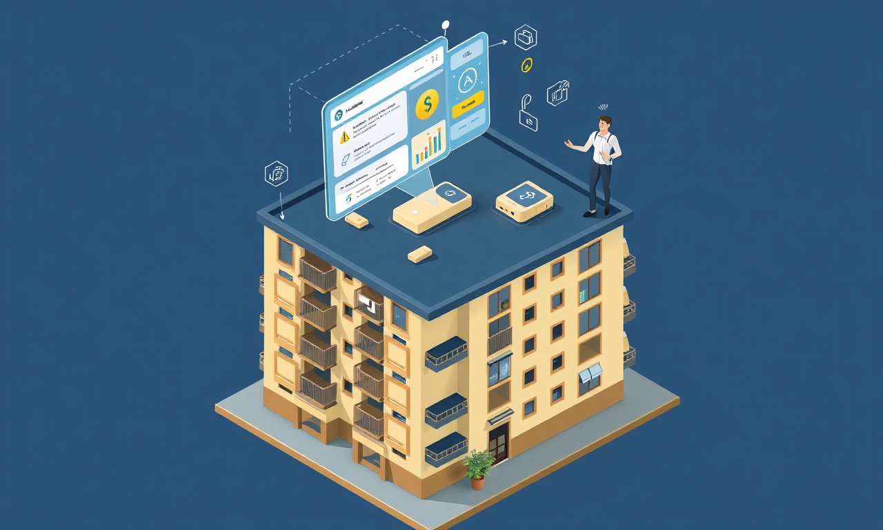 SiteYönetim AI ile site yöneticisi işbirliği izometrik dijital dashboard çizimi