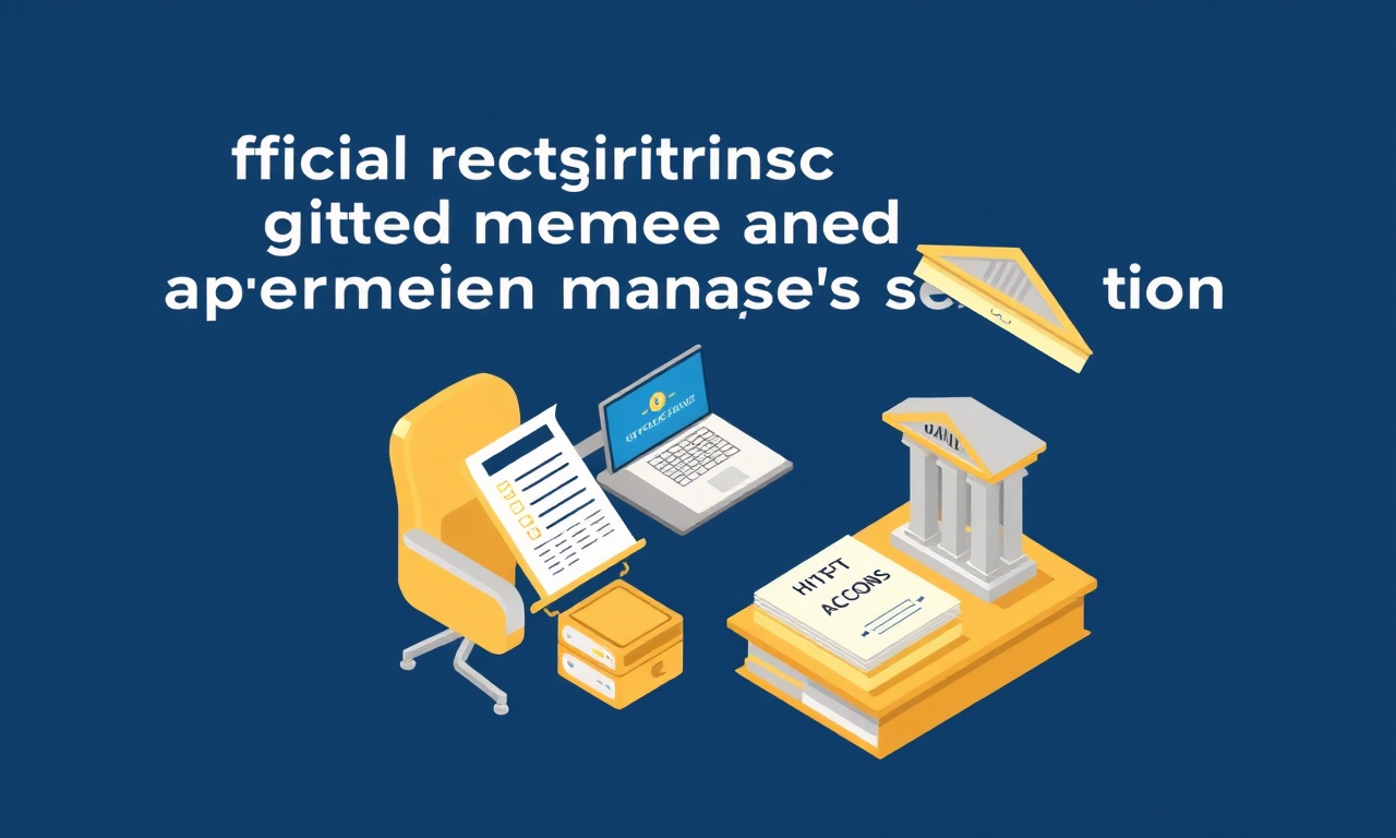 Site yönetimi resmi belge ve banka hesabı kurulumu lacivert altın tonları ile izometrik illüstrasyon