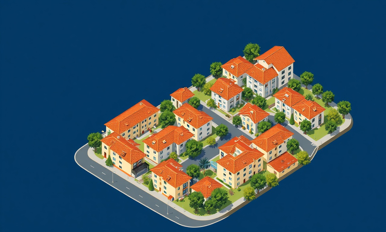Keciborlu ilçesinin tipik konut dokusu — apartman ve bağımsız yapıların bir arada yer aldığı Akdeniz iklimli yerleşim silueti