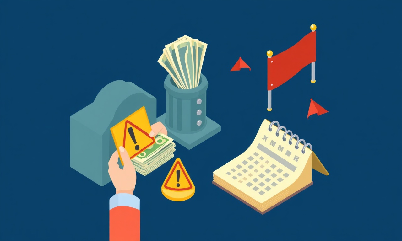 Yeni site yöneticilerinin sık yaptığı hataları temsil eden uyarı ve kırmızı bayrak simgelerinden oluşan izometrik illüstrasyon