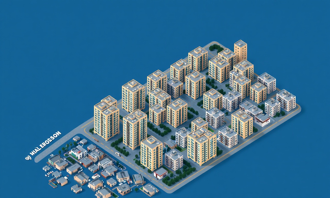 Avcilar'da çok katlı konut siteleri ve apartman blokları, İstanbul Marmara bölgesi, izometrik görünüm