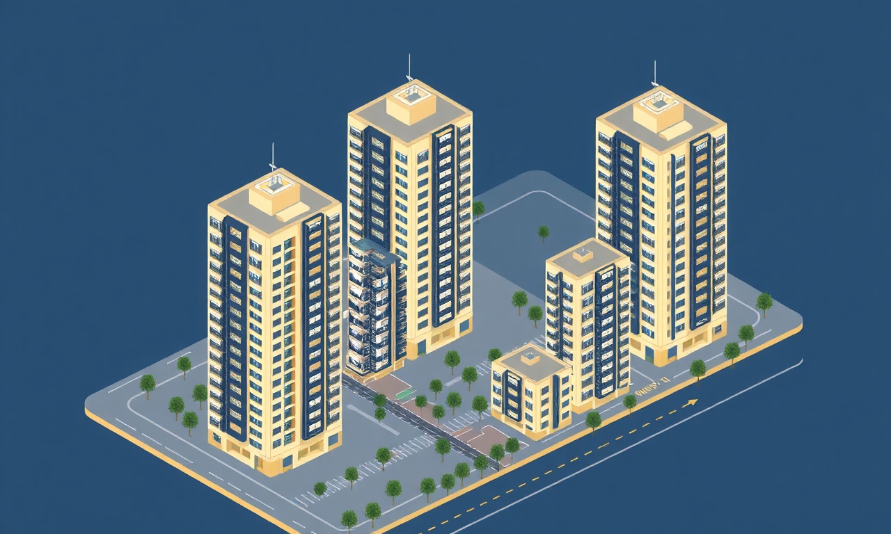 İstanbul büyükşehir yoğun kentsel site yönetimi zorlukları, izometrik konut kompleksi illüstrasyonu