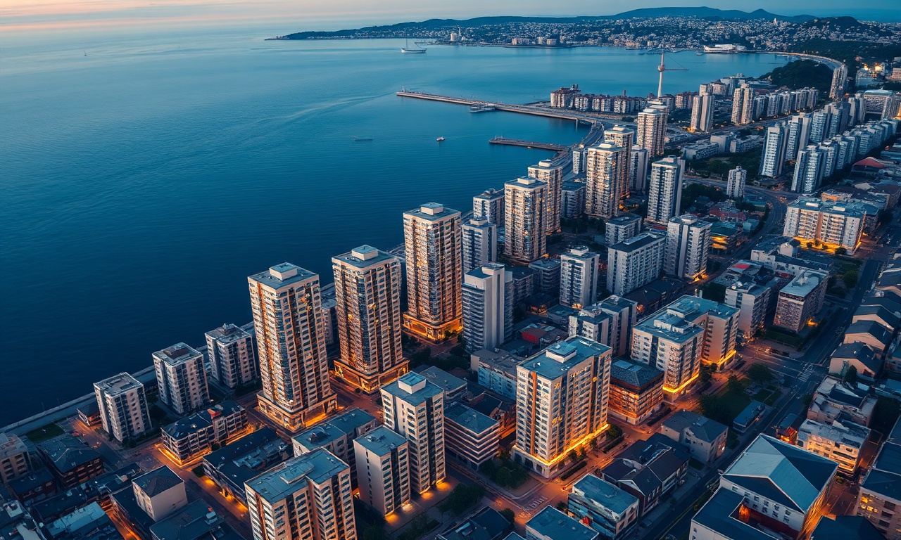 Bakirkoy ilçesindeki çok katlı konut ve site yapıları — İstanbul Marmara kıyısı silueti