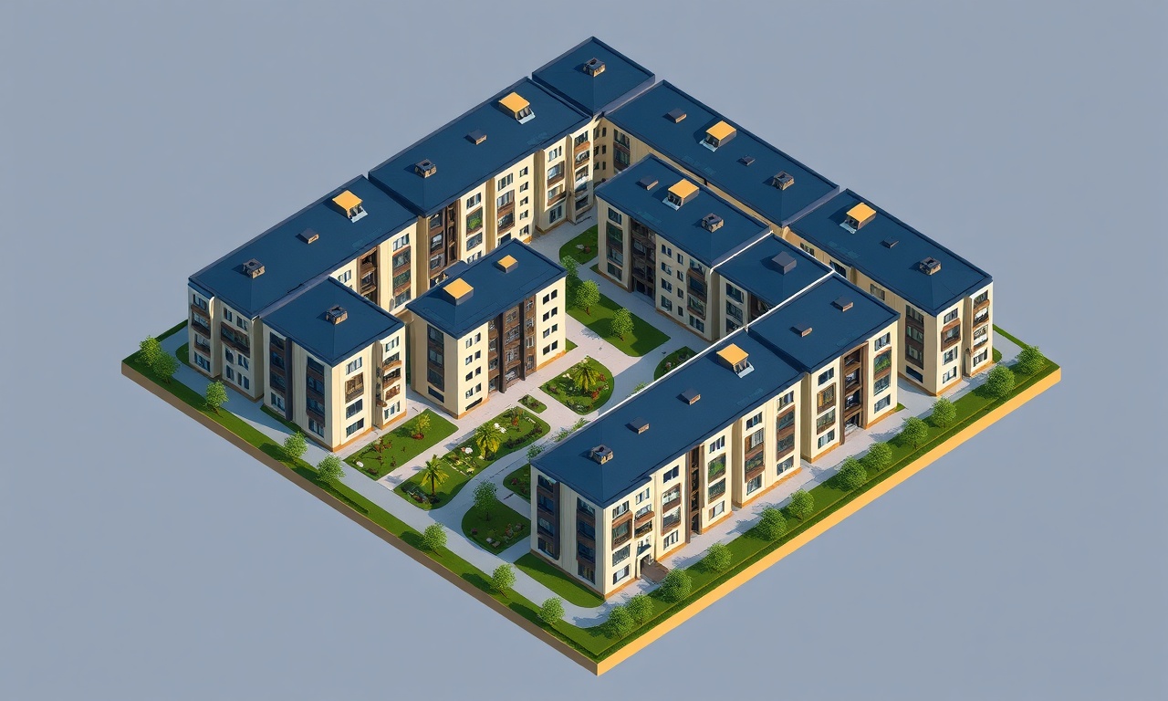 Beylikduzu ilçesinde çok bloklu modern konut sitesi, İstanbul Marmara bölgesi silueti, lacivert ve altın renk paleti