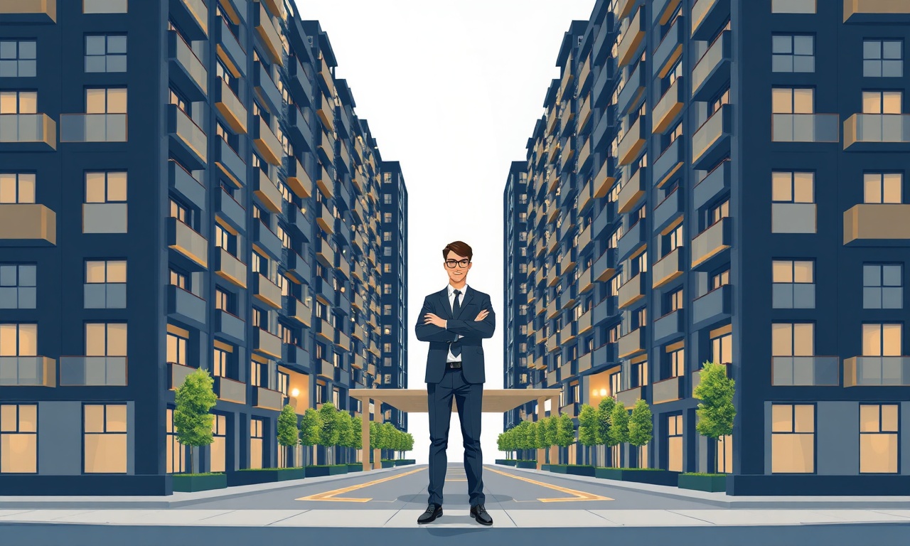 Beylikduzu'de yeni site yöneticisi olarak çok bloklu konut sitesi girişi, lacivert ve altın renk teması