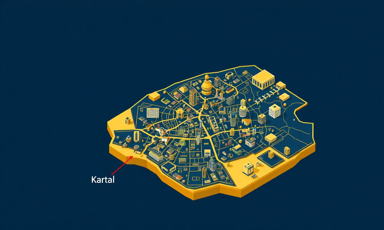 Kartal ve çevre ilçelerde site yönetimi, İstanbul Anadolu yakası ilçe haritası illüstrasyonu