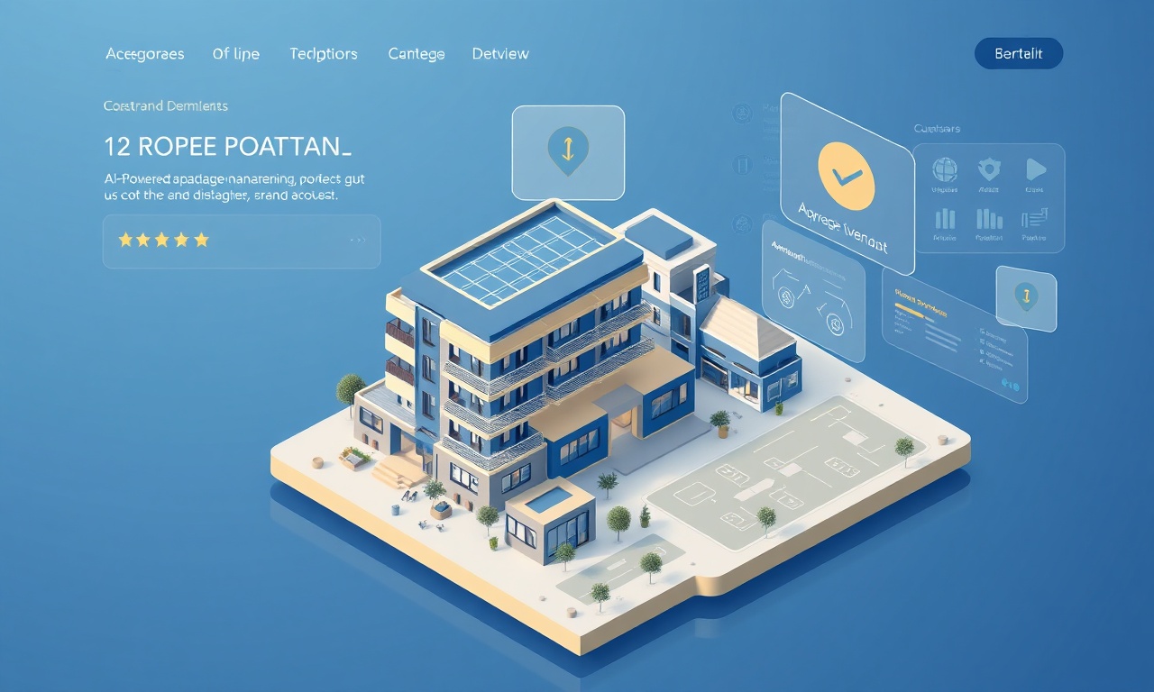 Cigli'de AI destekli site yönetim platformu ara yüzünü gösteren izometrik illüstrasyon