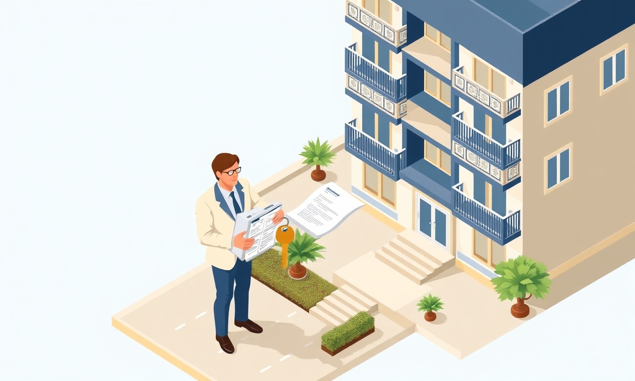 Yeni site yöneticisine devir teslim belgelerinin verildiğini gösteren izometrik illüstrasyon