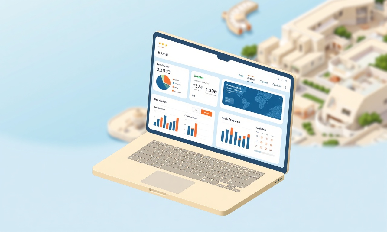Site yönetim yazılımı gösterge paneli ve AI asistan izometrik illüstrasyon