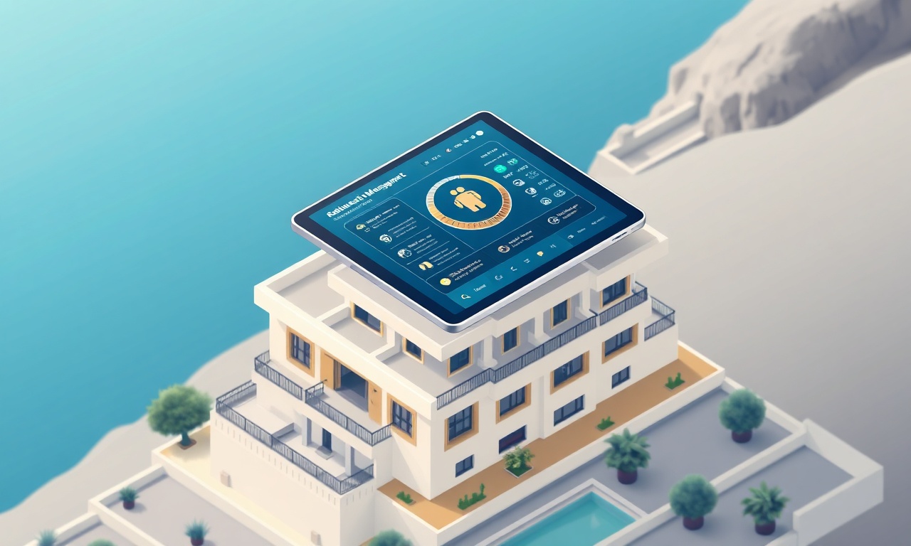 Site yönetimi yapay zeka arayüzü ve onay mekanizmasını gösteren tablet üzerinde yönetim panosu illüstrasyonu