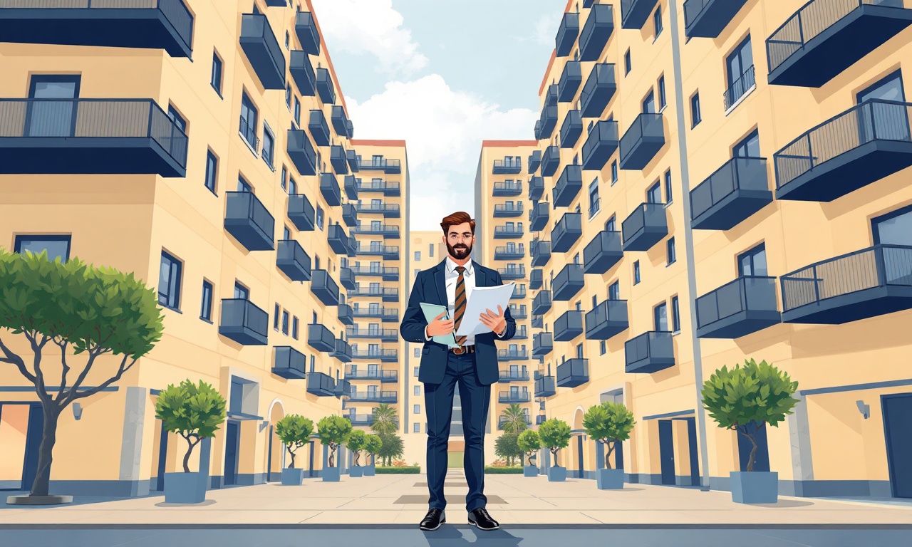 Yeni site yöneticisi apartman girişinde devir teslim belgelerini inceliyor