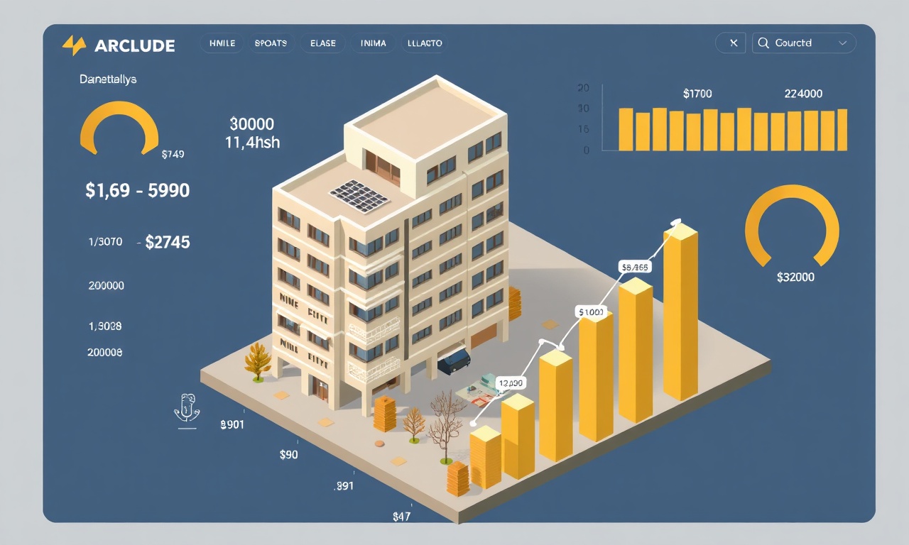 Apartman aidat gider dağılımı finansal gösterge paneli, izometrik illüstrasyon
