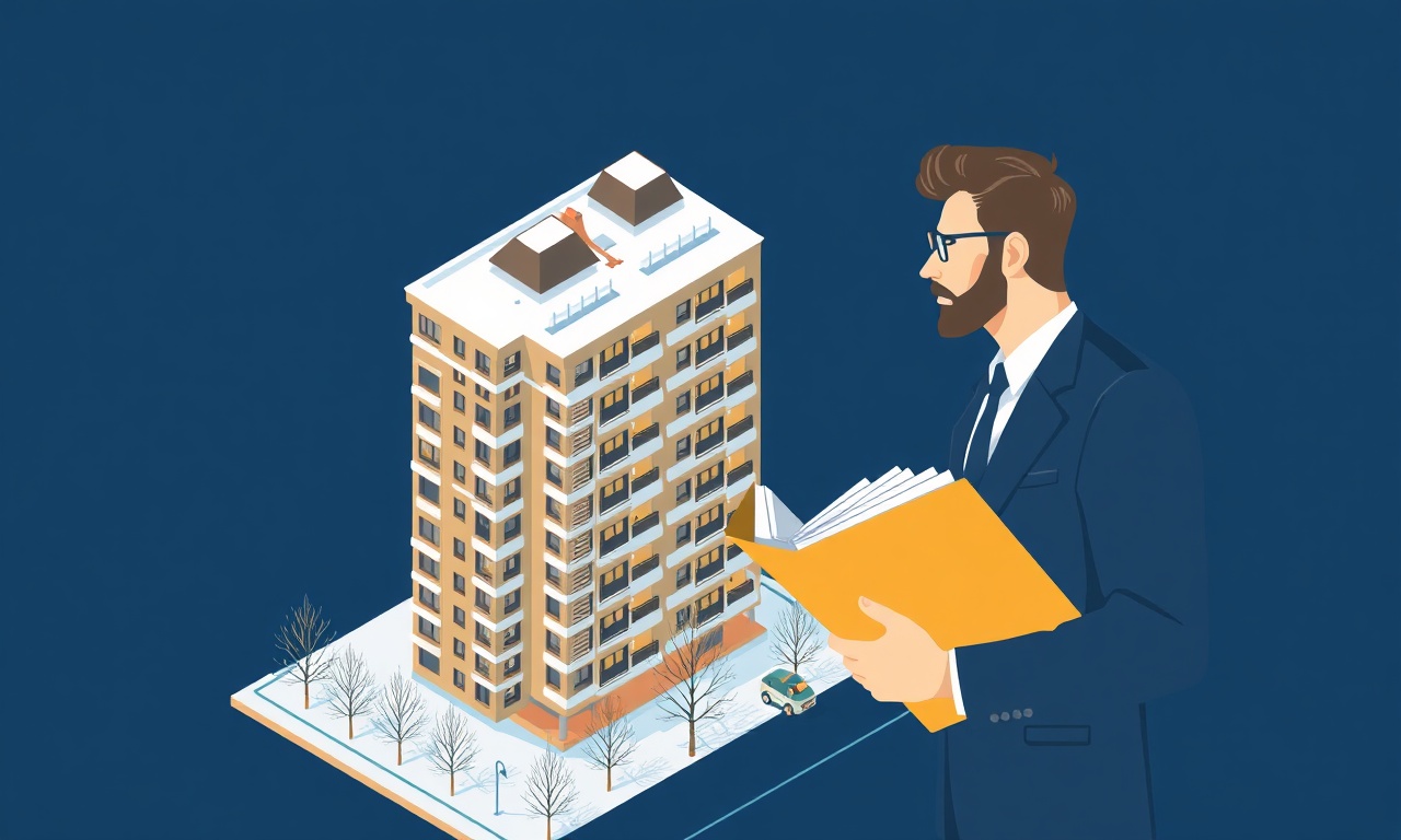 Merkez Karaman'da yeni yönetici, apartman önünde devir-teslim klasörüyle izometrik illüstrasyon