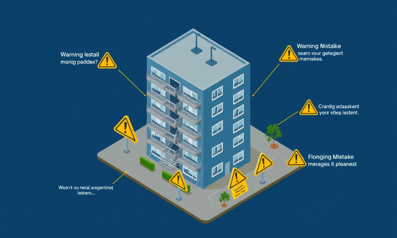 Yeni apartman yöneticisinin sık yaptığı 7 hata uyarı görseli izometrik illüstrasyon