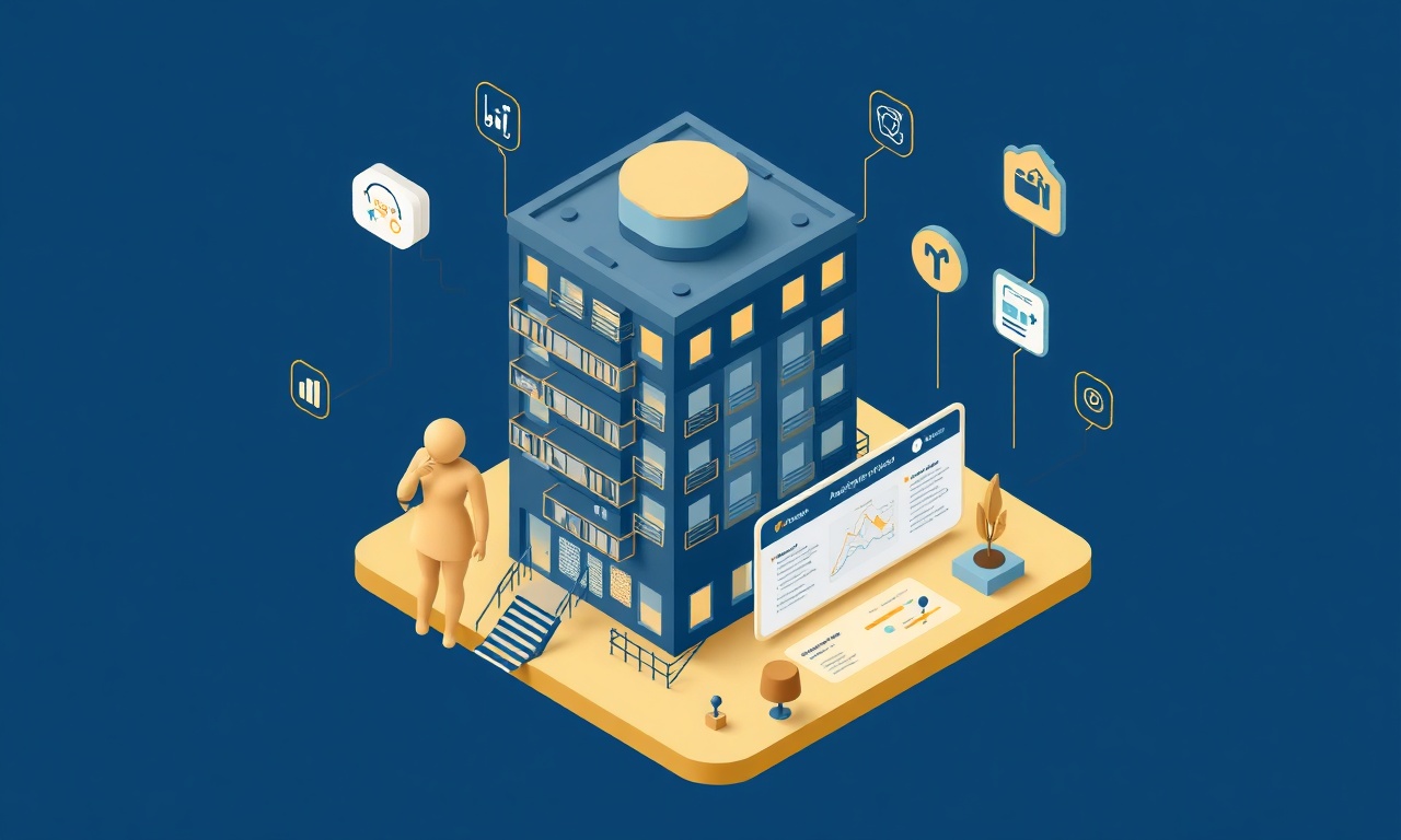 AI destekli site yönetimi kontrol paneli ve onay iş akışı, lacivert altın izometrik illustrasyon