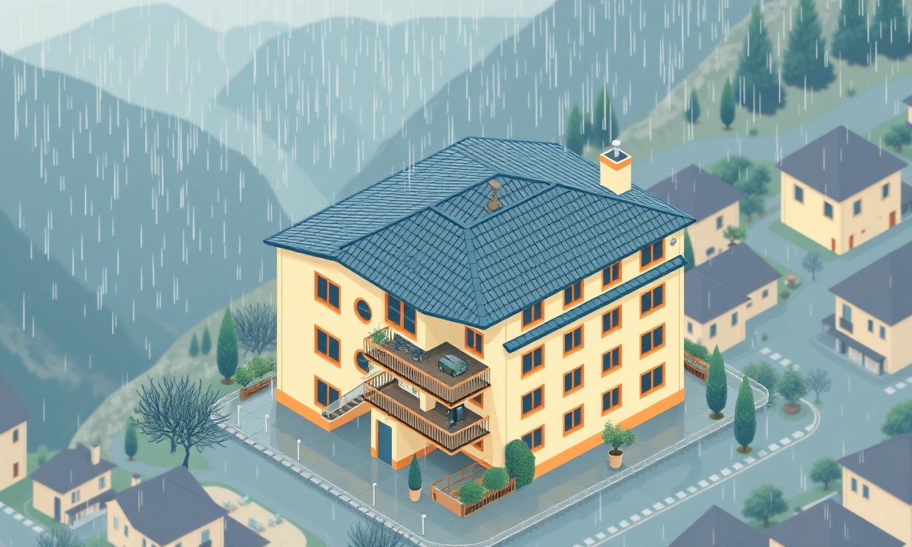 Taskopru Kastamonu nemli iklim çatı nem yalıtımı ve drenaj bina yönetimi illüstrasyonu
