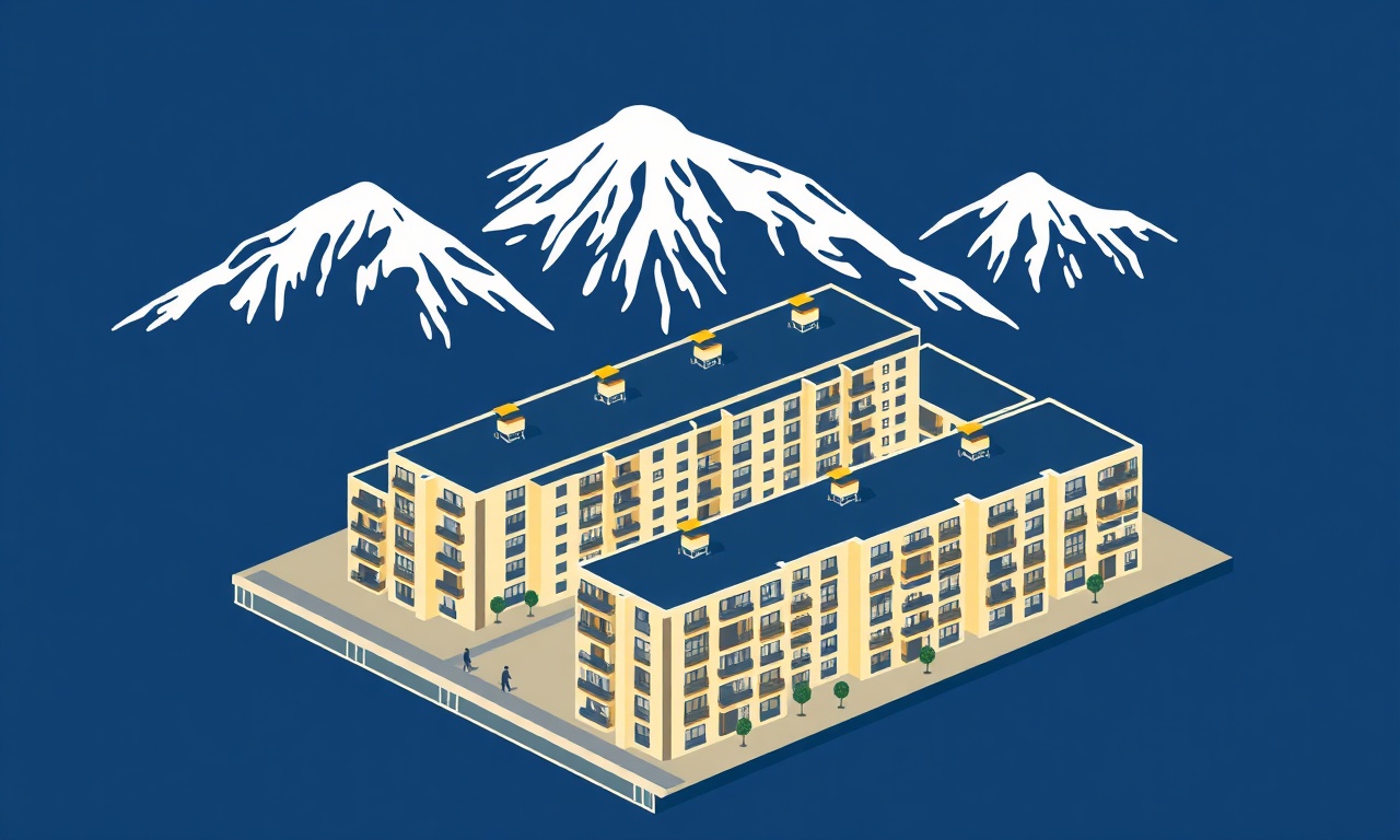 Kayseri il merkezinde modern konut sitesi ve apartman yönetimi illüstrasyonu