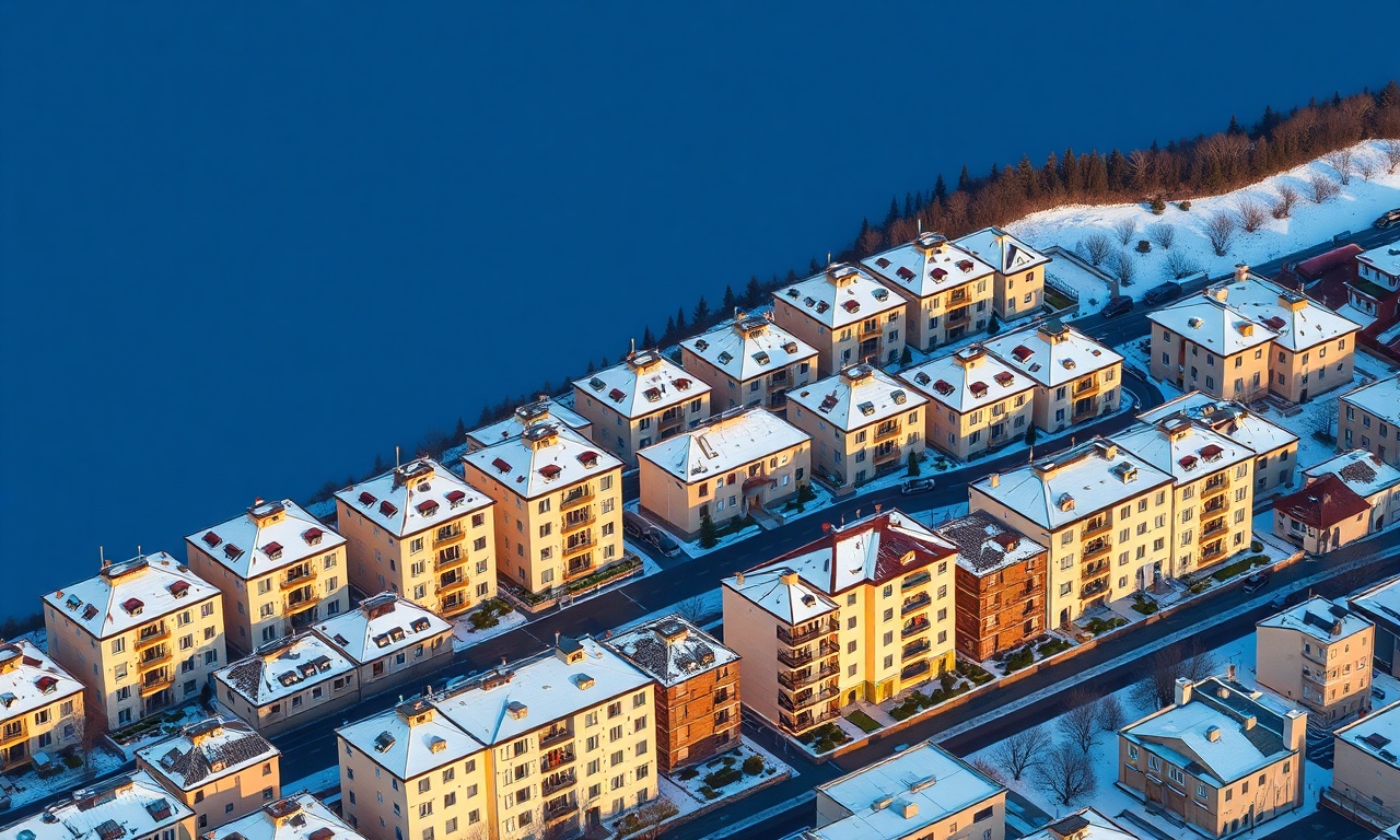 Tomarza ilçesinde konut dokusu — apartman blokları ve İç Anadolu karasal manzarası