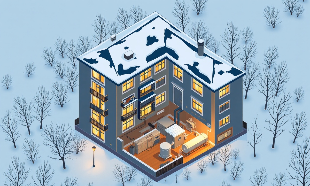 Delice Kırıkkale karasal iklim kış koşulları apartman yönetim planı izometrik illüstrasyon