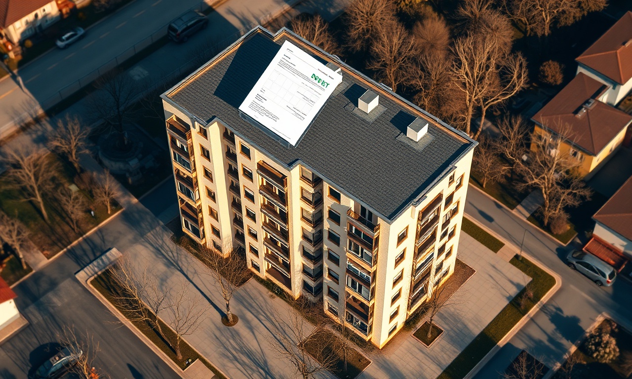Kırıkkale Merkez ilçesinde bir apartman bloğunun izometrik görünümü, lacivert ve altın renk paleti