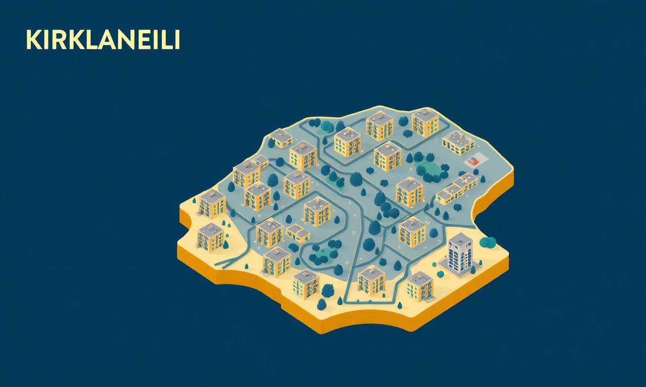 Kırklareli ilçeleri apartman ve site yönetimi dağılımı, izometrik illüstrasyon
