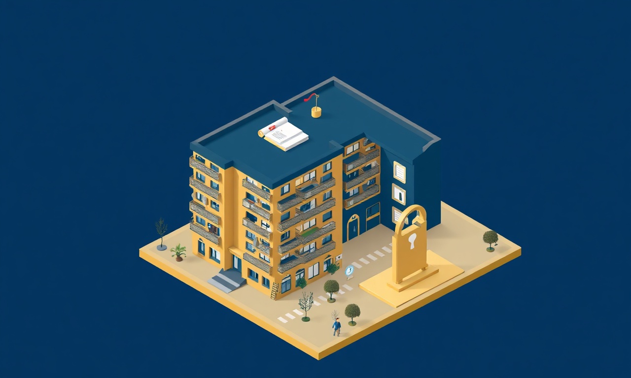Türkiye apartman yönetiminde KVKK uyumu ve yasal sorumluluklar konsepti, izometrik illüstrasyon