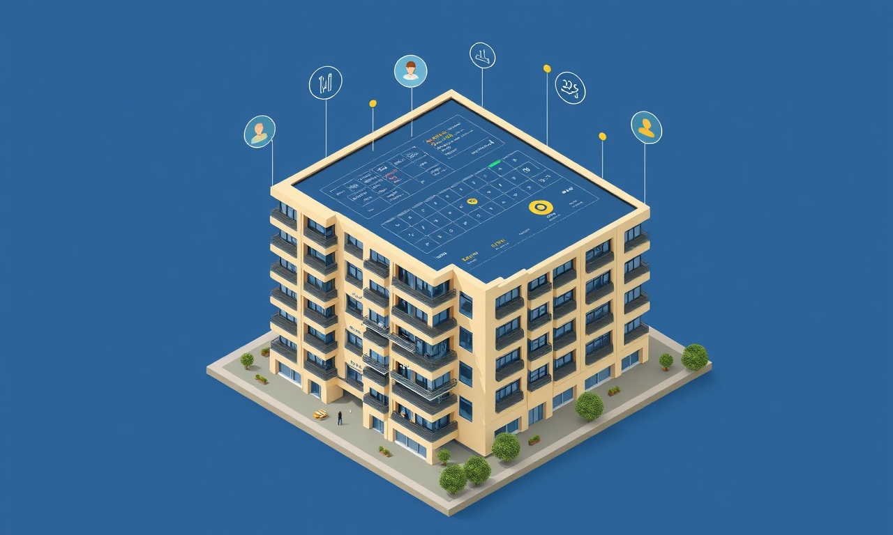 SiteYönetim AI destekli yönetim platformu Kırklareli apartman kompleksi üzerinde izometrik illüstrasyon