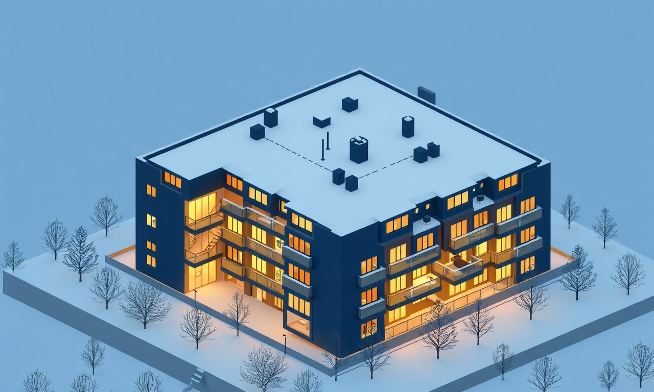 Kırşehir'de modern konut sitesi ve apartman yönetimi illüstrasyonu