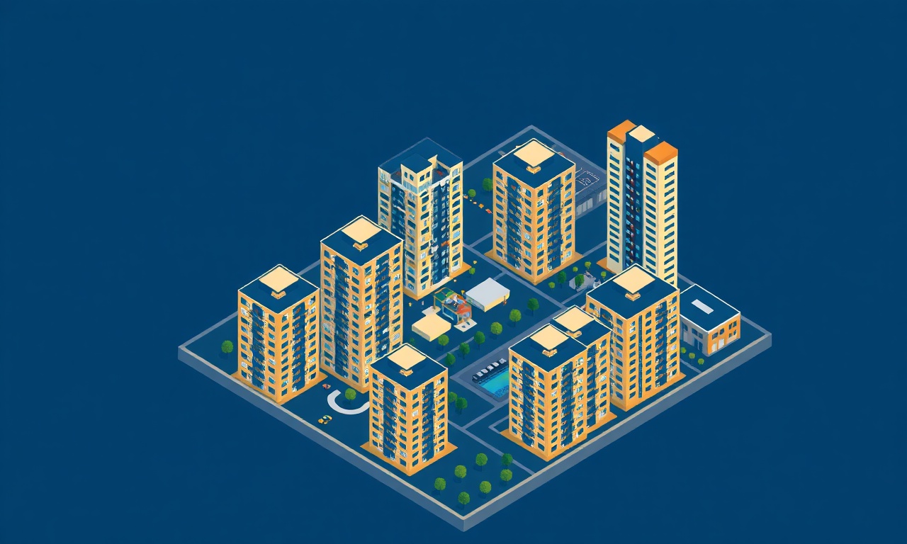 Çayırova, Kocaeli'de modern konut siteleri ve apartman blokları — izometrik illüstrasyon