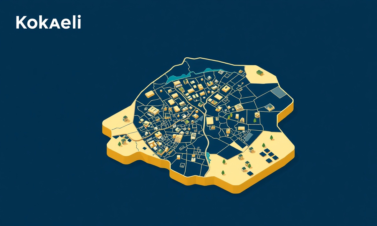 Kocaeli ilçeleri site yönetimi coğrafi dağılımı — izometrik illüstrasyon