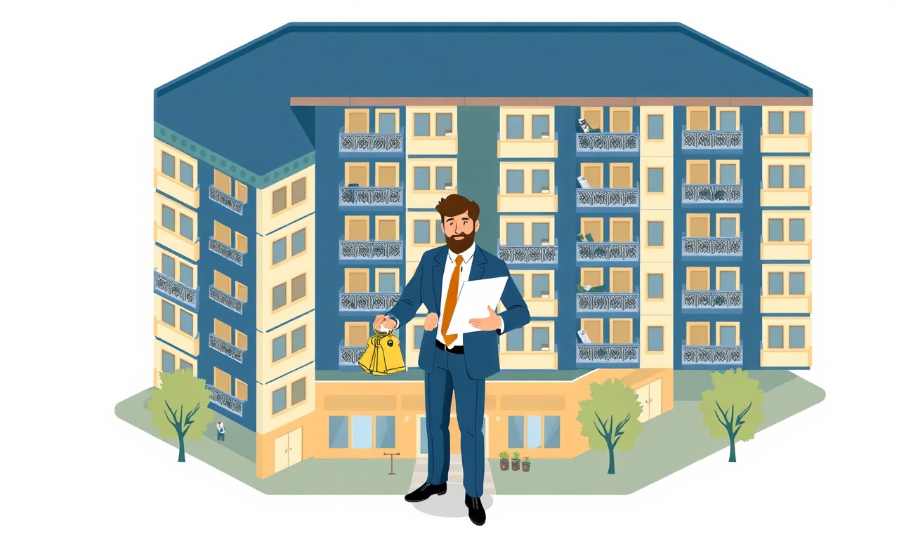 Körfez'de yeni site yöneticisi devir teslim alıyor, izometrik illüstrasyon