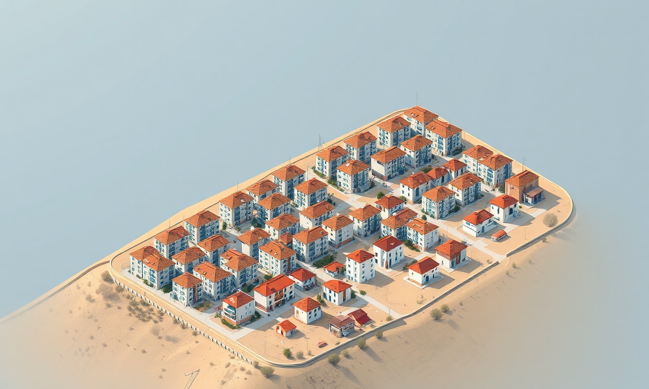 Doganhisar, Konya ilçesinde apartman ve site binalarının izometrik çizimi