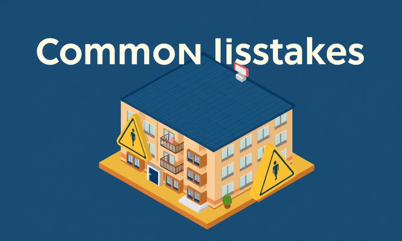 Yeni apartman yöneticilerinin sık yapılan hatalarını gösteren uyarı temalı izometrik illüstrasyon