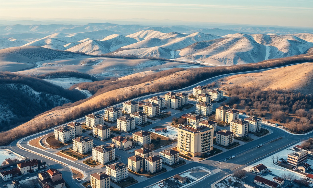 Tuzlukcu, Konya — İç Anadolu'da apartman ve site dokusu illüstrasyonu