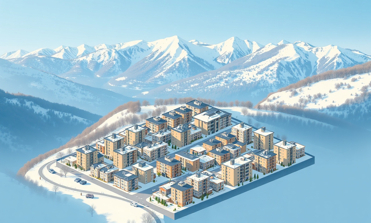 Yunak ilçesinde apartman blokları ve konut dokusu — İç Anadolu manzarası